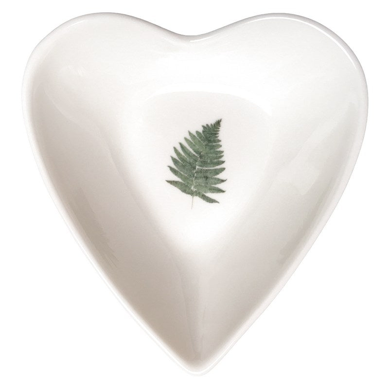 Toasted Crumpet Boxed Bone China Heart Dish Woodland Fern FOD15 main