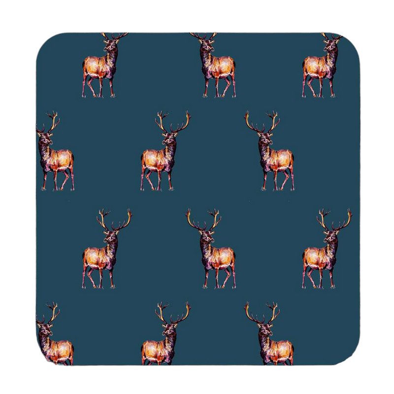 Toasted Crumpet Deer Stag Multi Noir Coaster TWC41 main