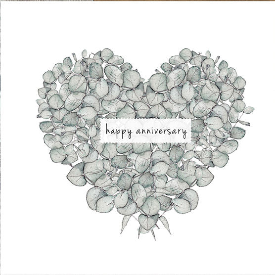 Toasted Crumpet Happy Anniversary Foliage Heart Card