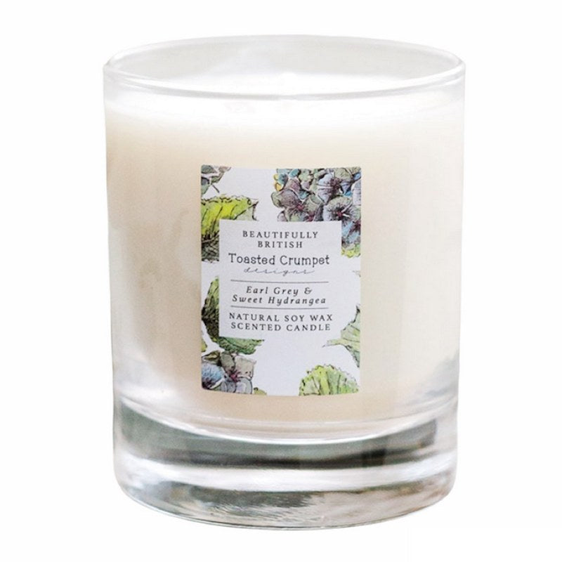 Toasted Crumpet Earl Grey & Sweet Hydrangea Candle jar