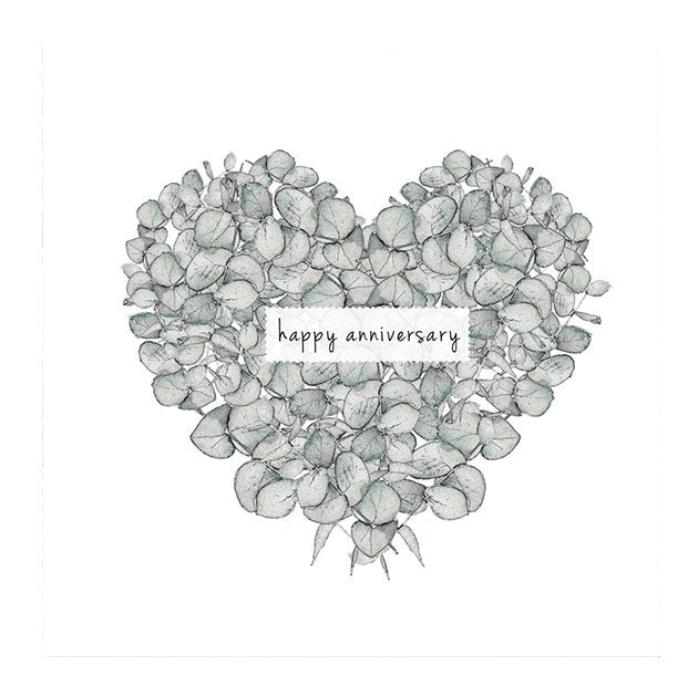Toasted Crumpet Greetings Card Happy Anniversary Floral Heart Card EF16 front