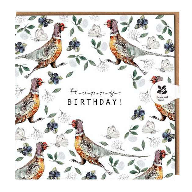 Toasted Crumpet Greetings Card Happy Birthday Pheasant NT41 front