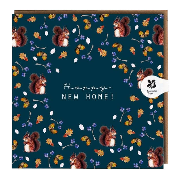 Toasted Crumpet Greetings Card Happy New Home Red Squirrel NT06 front