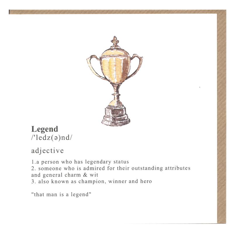 Toasted Crumpet Greetings Card Legend CG11 with envelope