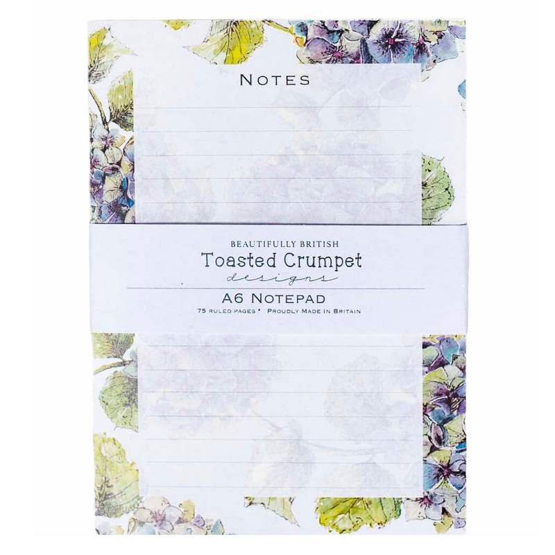 Toasted Crumpet Hydrangea Pure A6 Jotter Notepad NPAD25 front