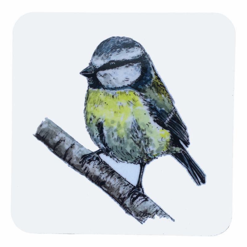 Toasted Crumpet Luxury Coaster Blue Tit TWC11 front