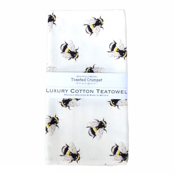 Toasted Crumpet Luxury Cotton Tea Towel Bumblebee LTT04