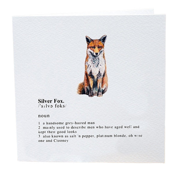 Toasted Crumpet Silver Fox Greetings Card CG09 front