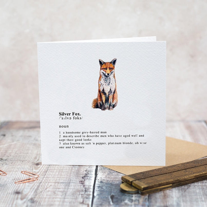 Toasted Crumpet Silver Fox Greetings Card CG09 lifestyle