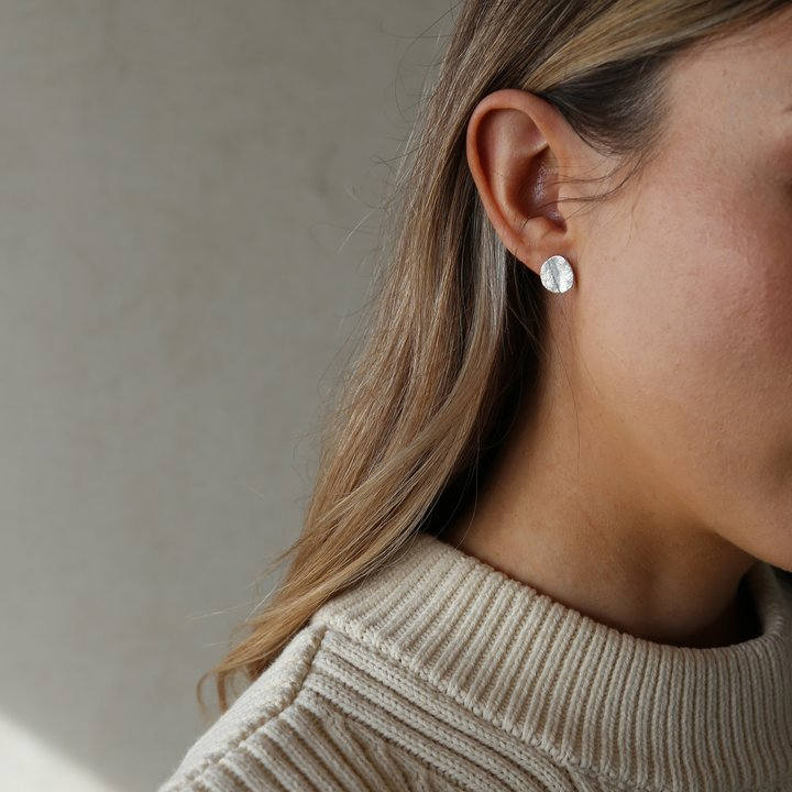 Tutti & Co Frost Earrings Silver Plate EA426S on model
