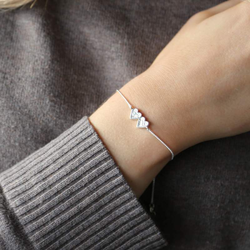 Tutti & Co Heartbeat Bracelet Silver BR528S on model