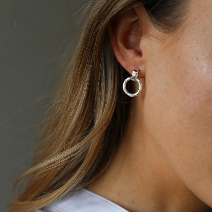 Tutti & Co Revive Earrings Silver Plate EA416S on model