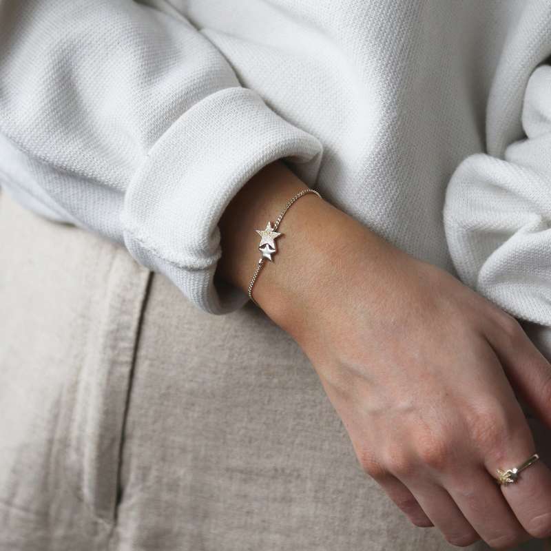 Tutti & Co Starlight Bracelet Gold BR502G on model 1