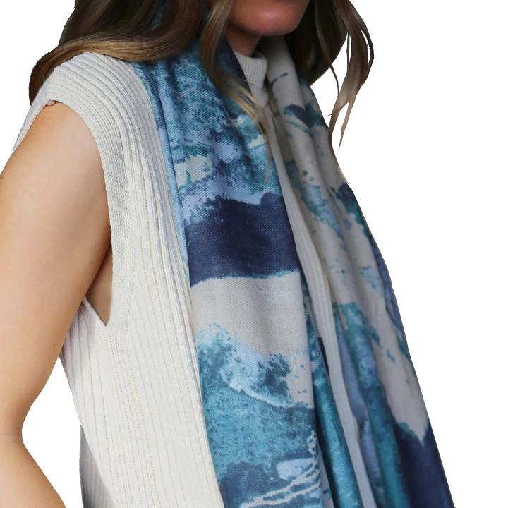 Tutti and Co Atlantic Scarf S336 on model side