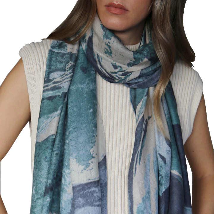 Tutti and Co Atlantic Scarf S336 on model looped