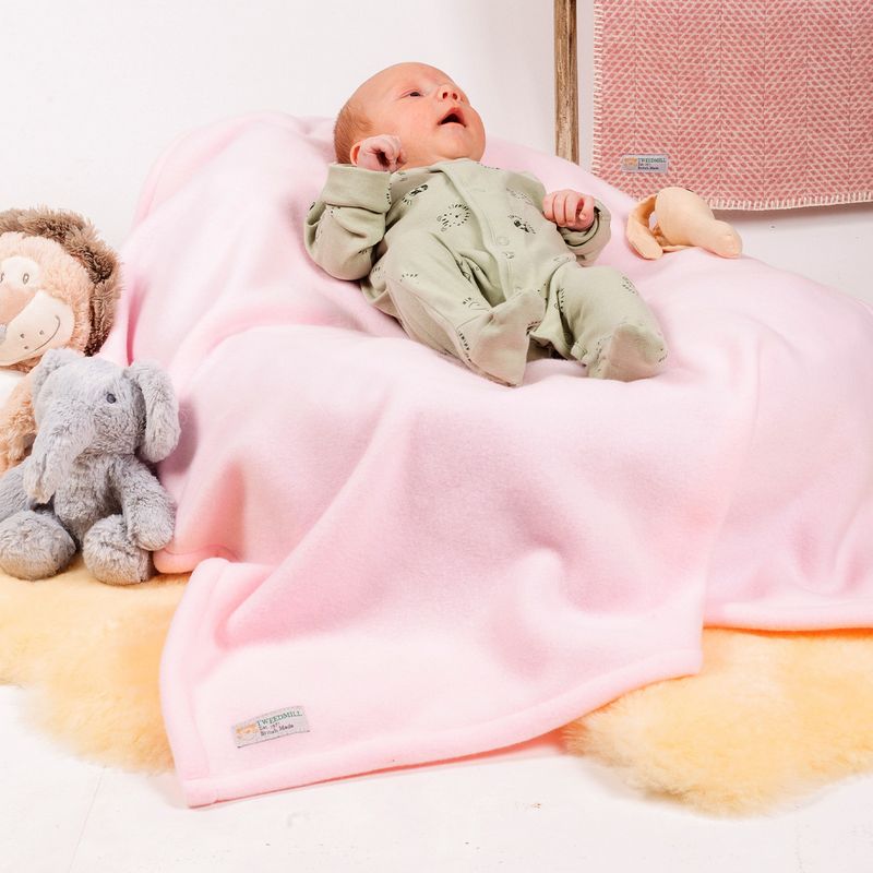 Tweedmill Baby Fleece Blanket Pastel Pink BAFLB018 in use