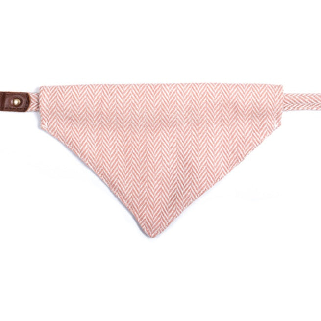 Tweedmill Dog Neckerchief Herringbone Dusky Pink PEDGNTW370 on collar