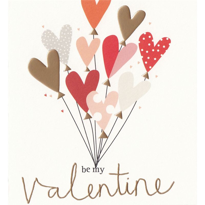 Valentines Card - Be My Valentine (Love Balloons)