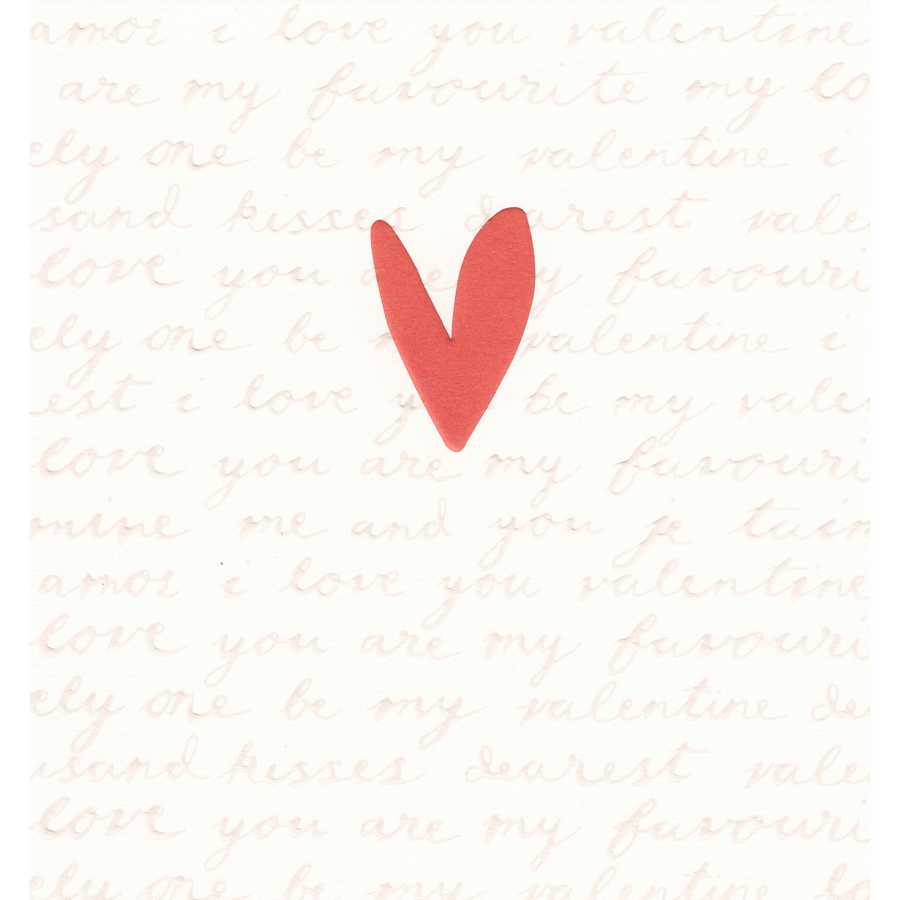 Valentines Card - Heart and Words