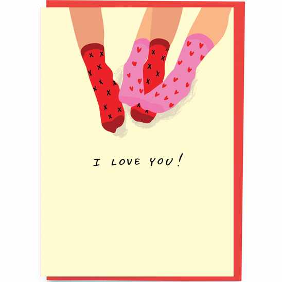 Valentines Card - Socks - I Love You