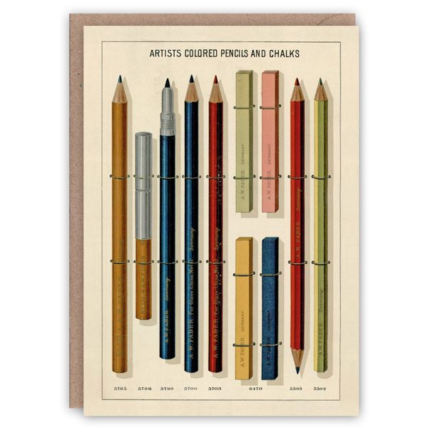 Vintage Pencils And Chalks Card PB725
