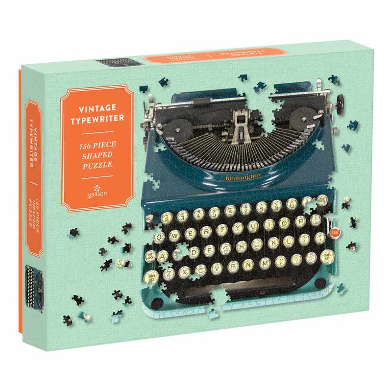 Vintage Typewriter 750 Piece Shaped Jigsaw Puzzle front