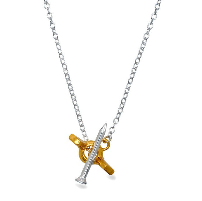I Love a Lassie Jewellery Hard-Wear Silver / Yellow Gold Wing Nut Necklace