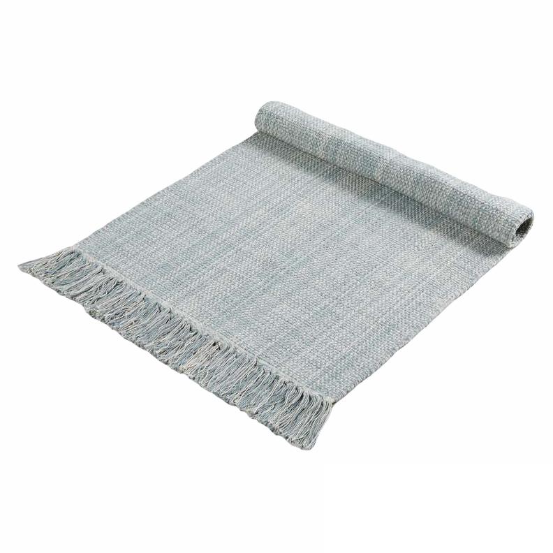 Waltons Of Yorkshire Chambray Rug Bleu De Mer rolled