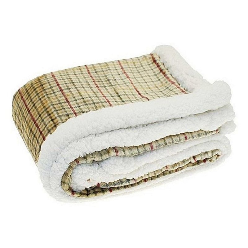 Waltons Of Yorkshire Check Sherpa Flannel Throw Tweed AWTSHT folded