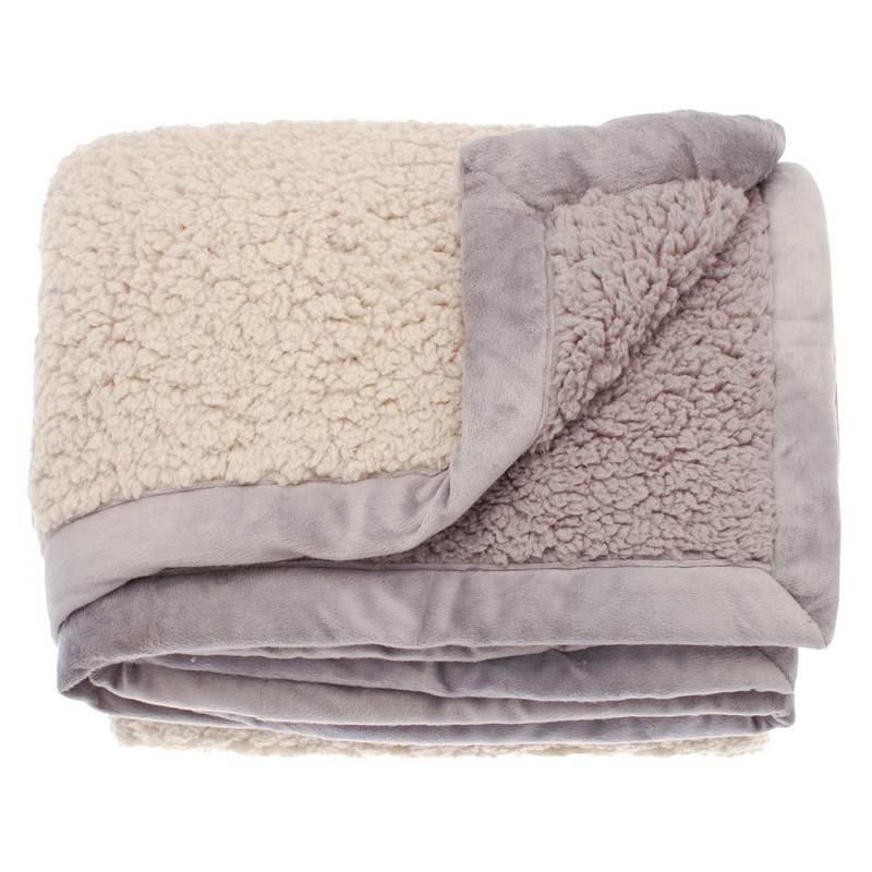 Waltons Of Yorkshire Cosy Sherpa Throw Linen AWTCSL folded