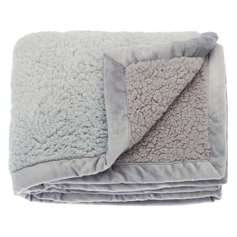 Waltons Of Yorkshire Cosy Sherpa Throw Opal AWTCSO folded
