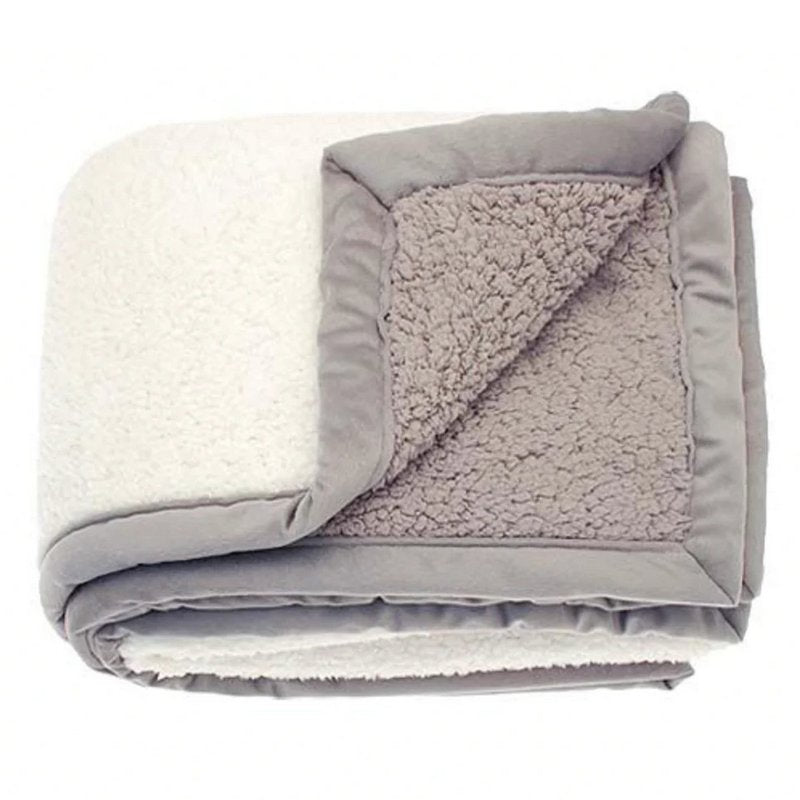 Waltons Of Yorkshire Cosy Sherpa Throw Porcelain AWTCSP folded