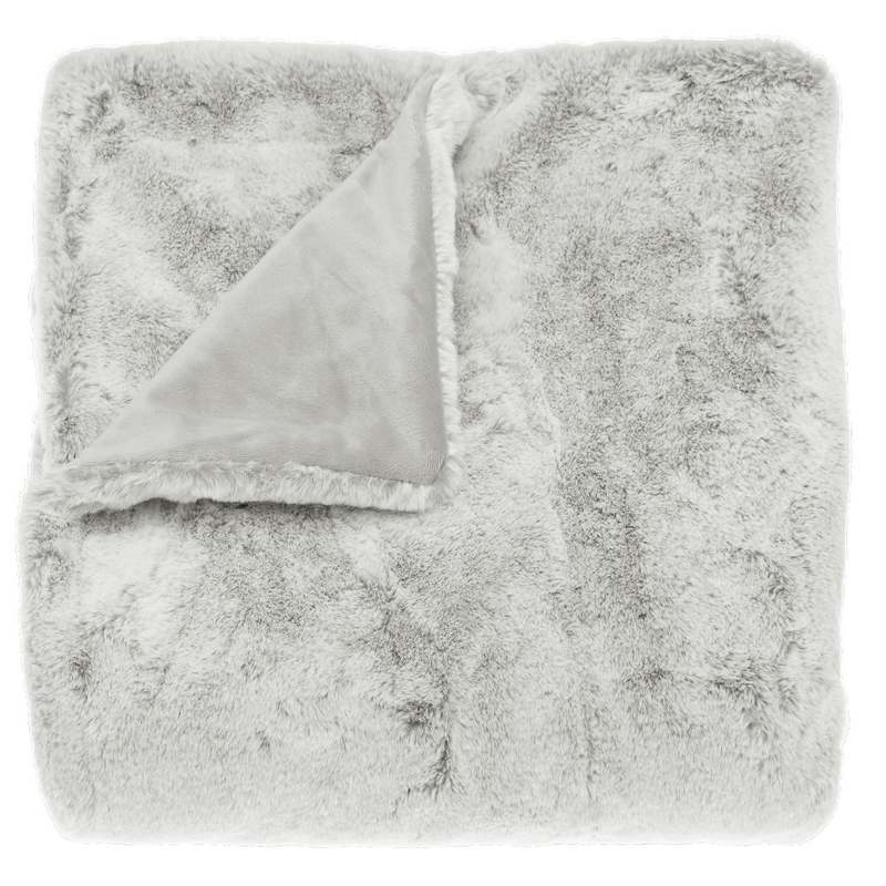 Waltons Of Yorkshire Tipped Faux Fur Throw Moonstone AWTTFM folded