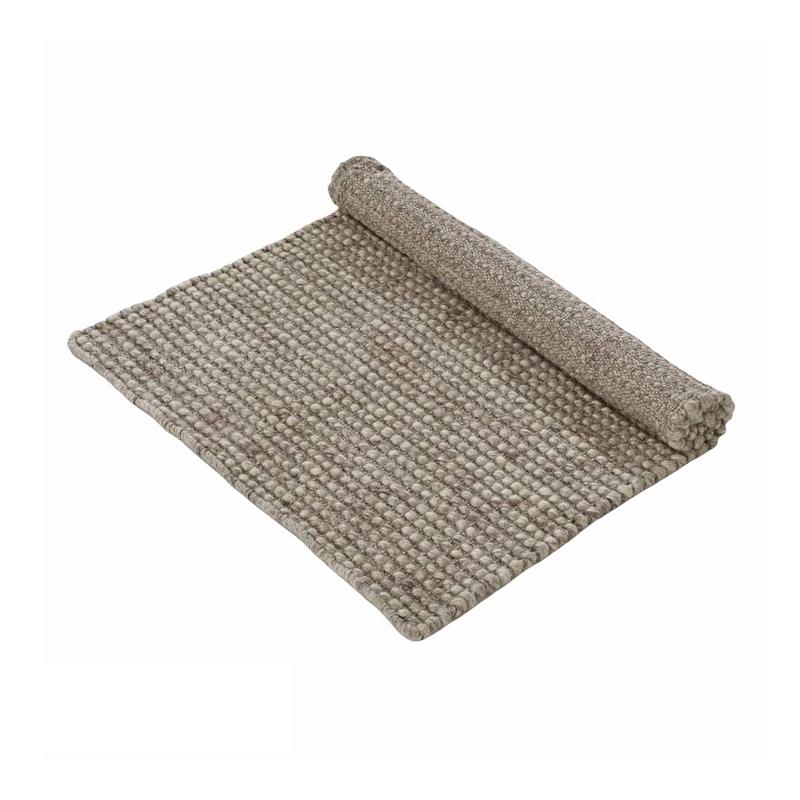 Waltons Of Yorkshire Wool Rug Taupe Small rolled