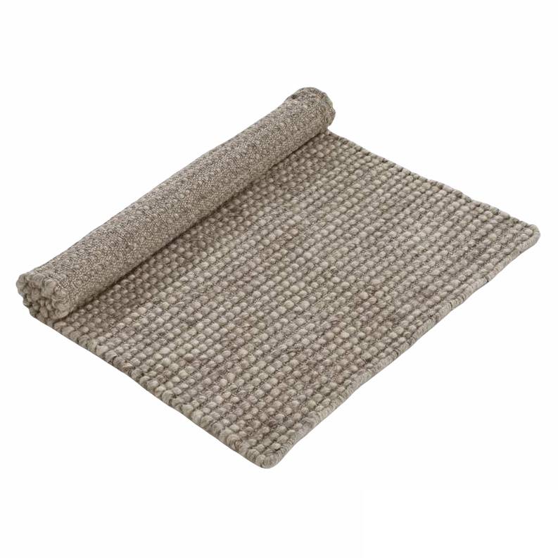 Waltons Of Yorkshire Wool Rug Taupe rolled