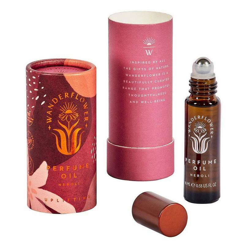 Wanderflower Roll-on Perfume Uplifting Neroli WFL006 packaging open