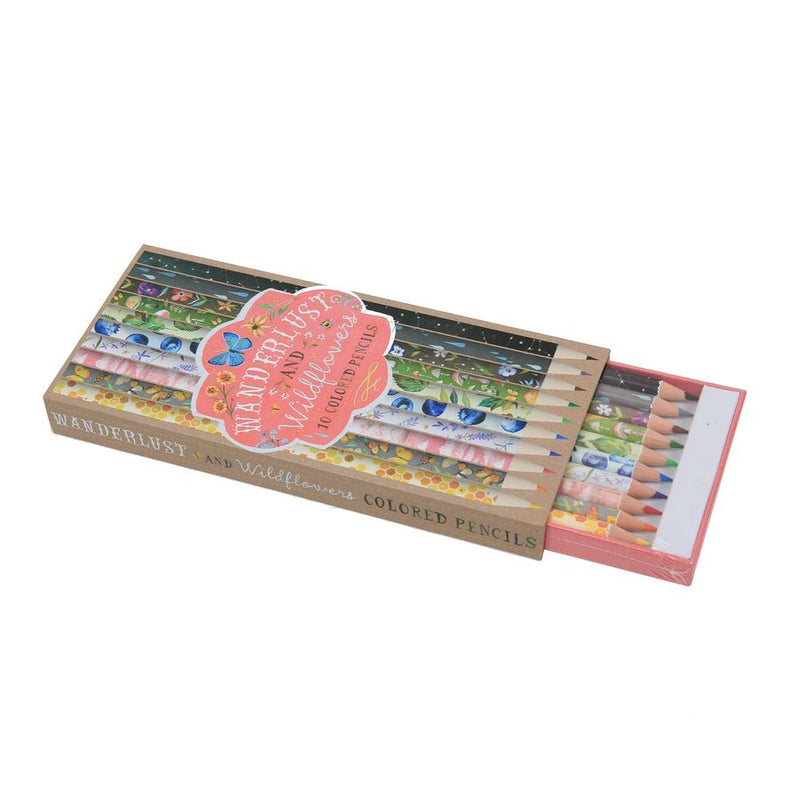 Wanderlust And Wildflowers 10 Coloured Pencils box open