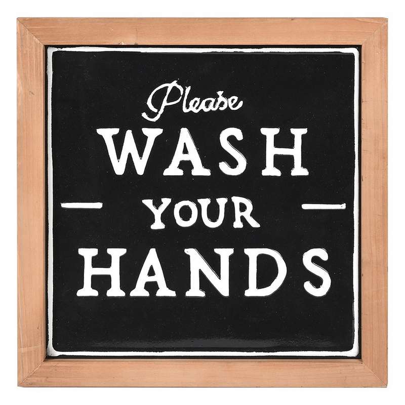 Wash Your Hands Black Sign
