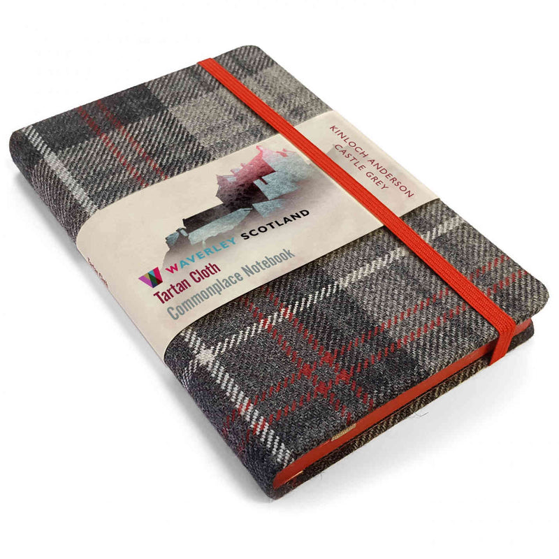 Waverley Scotland Tartan Cloth Notebook Castle Grey