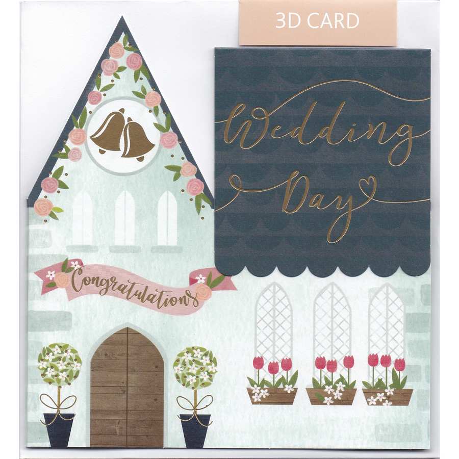 Wedding Day Congratulations 3D card front