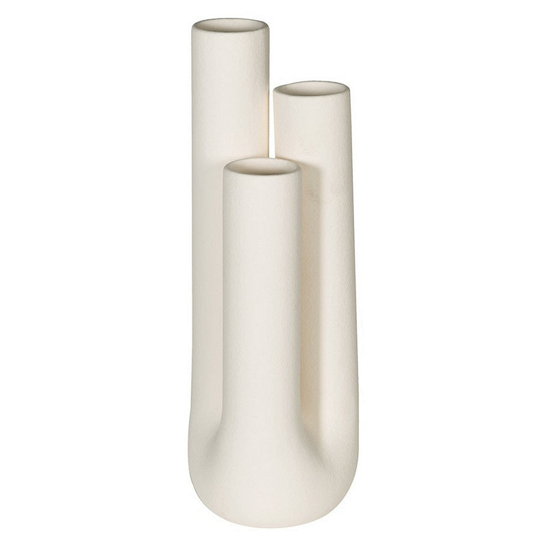 White Triple Stem Vase XAL020 front