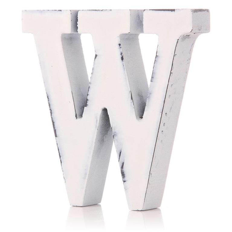 White Wooden Letter 11cm - W
