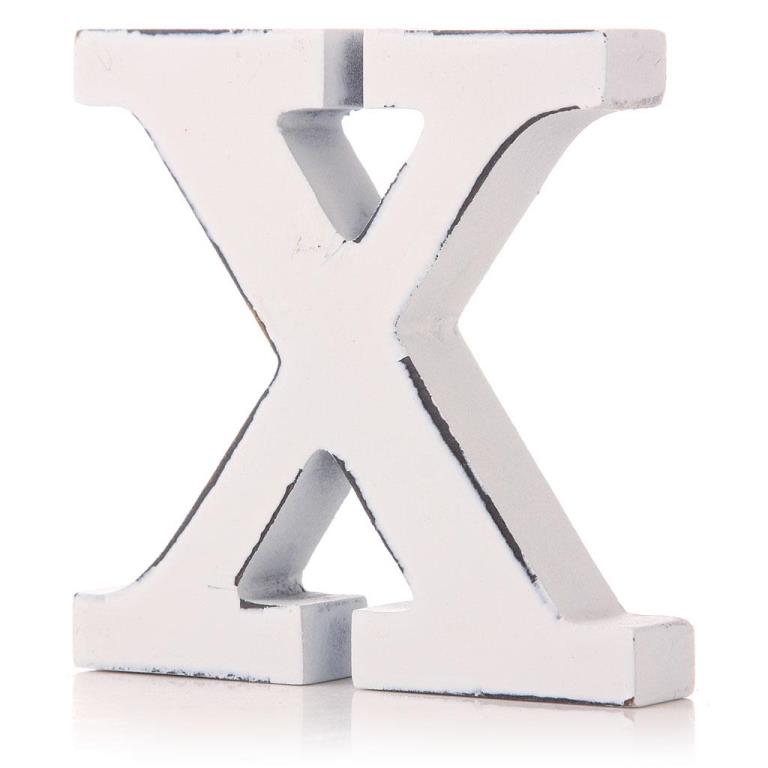 White Wooden Letter 11cm - X
