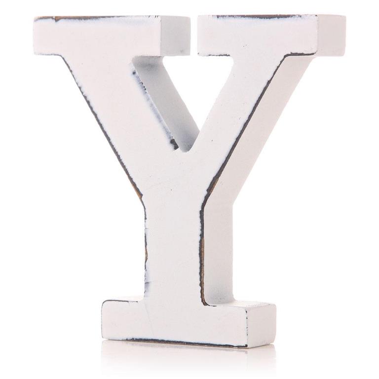 White Wooden Letter 11cm - Y