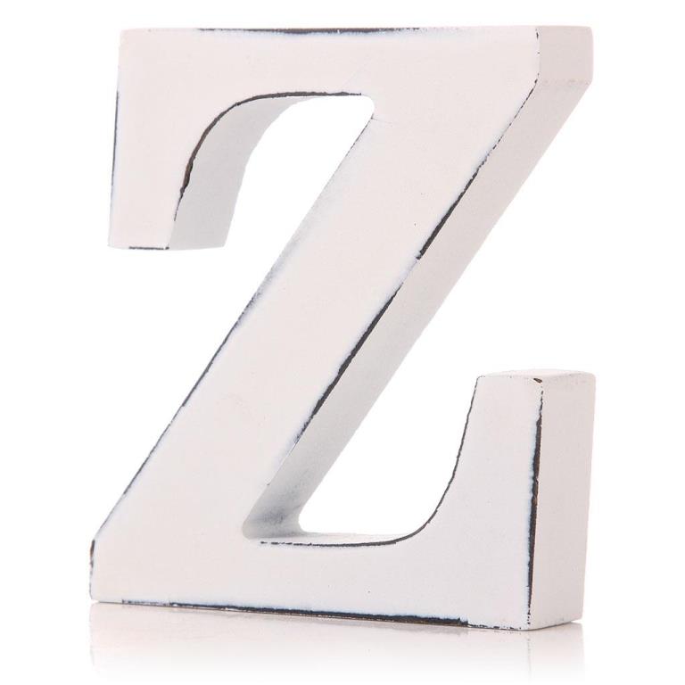 White Wooden Letter 11cm - Z
