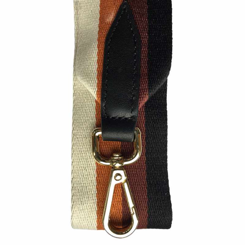 Wide Bag Strap Graded Brown Stripes detail