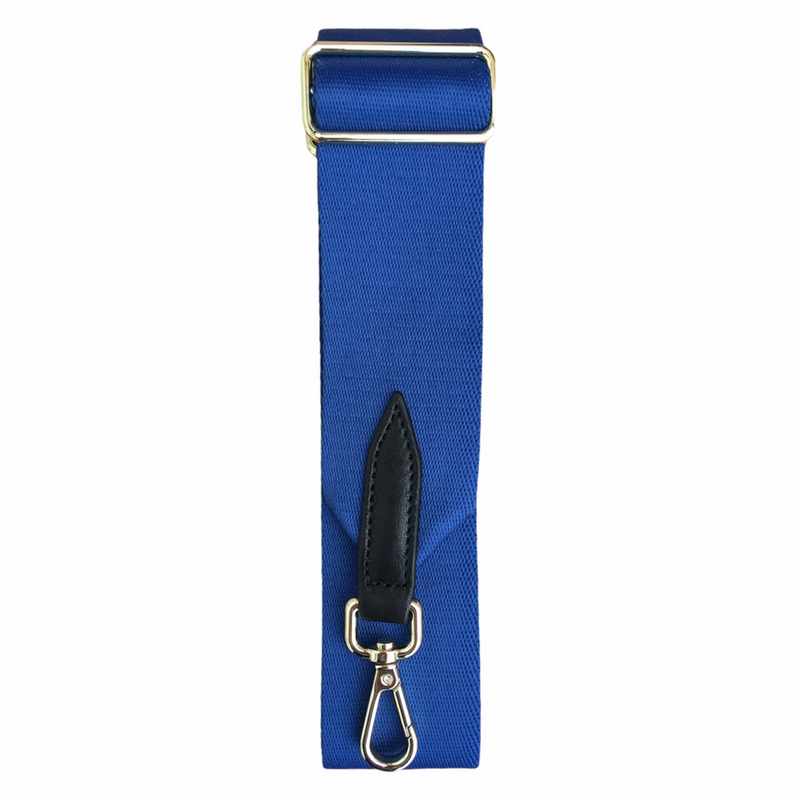 Wide Bag Strap Solid Blue front