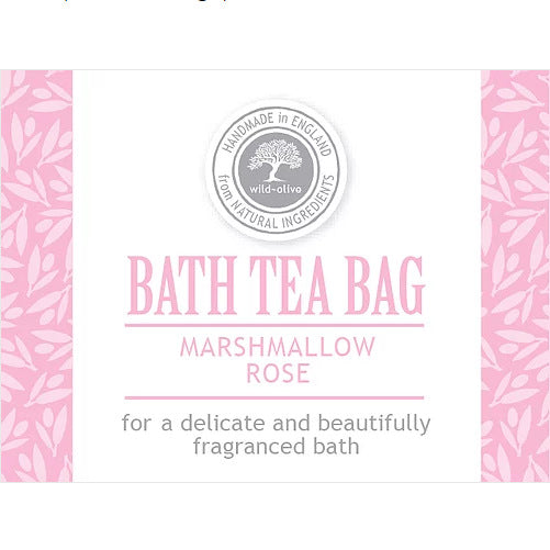 Wild Olive Bath Tea Bag Marshmallow Rose label