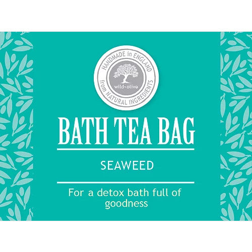 Wild Olive Bath Tea Bag Seaweed label
