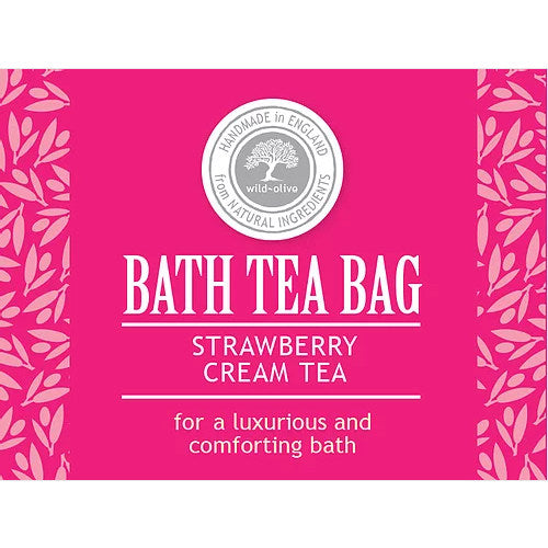 Wild Olive Bath Tea Bag Strawberry Cream Tea label